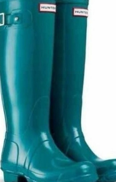 Hunter Shoes - Tall Hunter Boots - Green/Teal